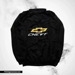 Chevy Racing Jacket Black Vintage Muscle Style