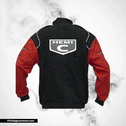 Chrysler C Logo Racing Jacket Black Red Vintage Motorsport Wear