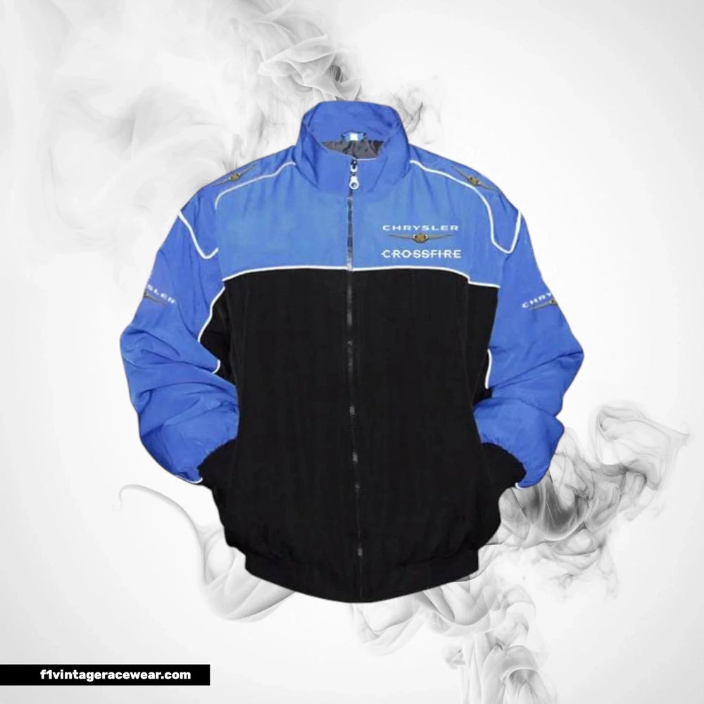 Chrysler Crossfire Team Jacket Black Royal Blue Track Racing Edition