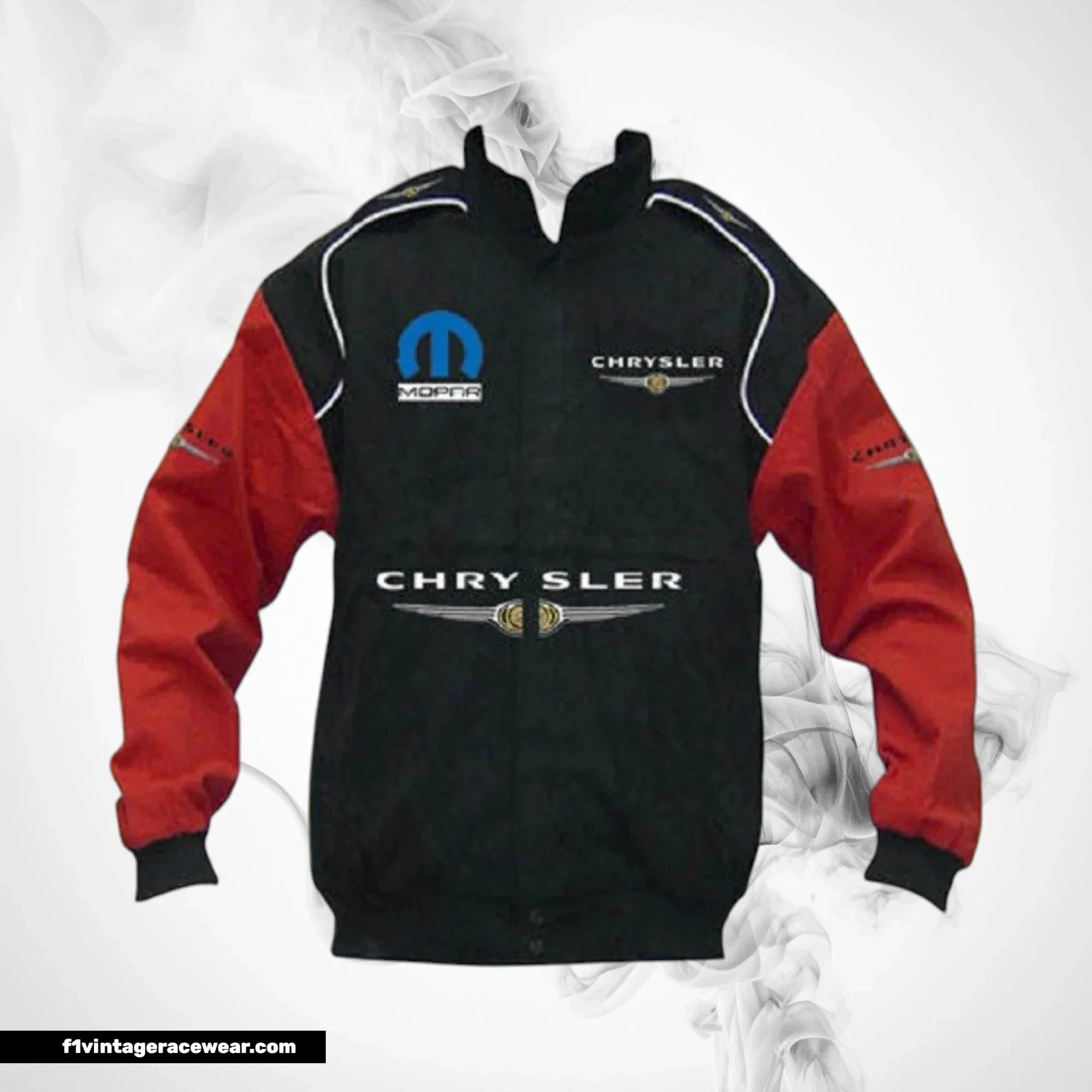 Chrysler Mopar Racing Jacket Black Red Vintage Muscle Style