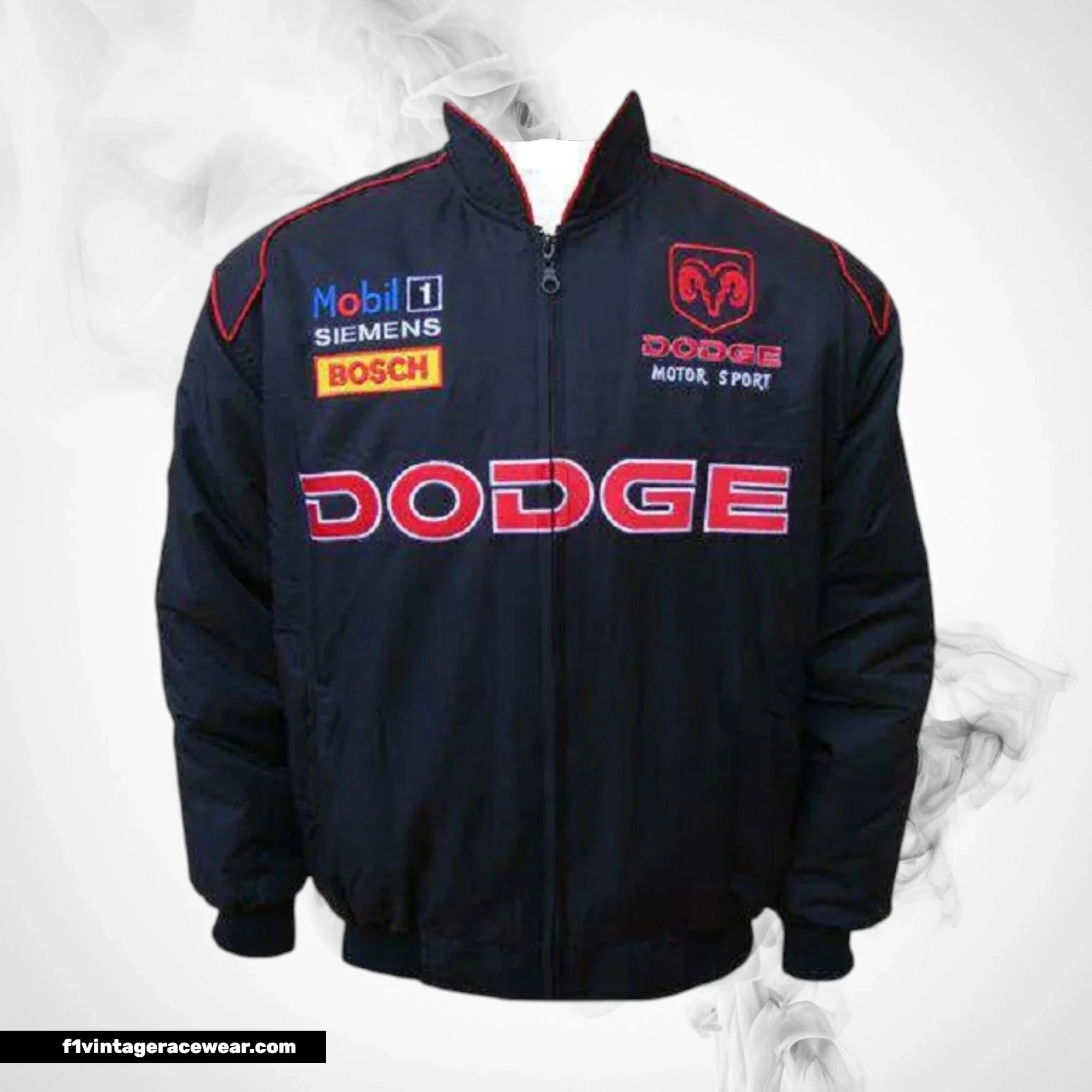 Dodge Sport Racing Jacket Black Streetwear Style
