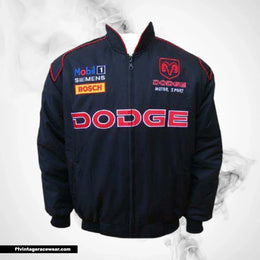 Dodge Sport Racing Jacket Black Streetwear Style