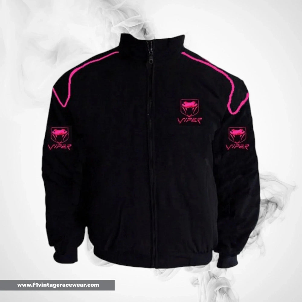 Dodge Viper F1 Inspired Jacket Black Pink Piping Racing Style