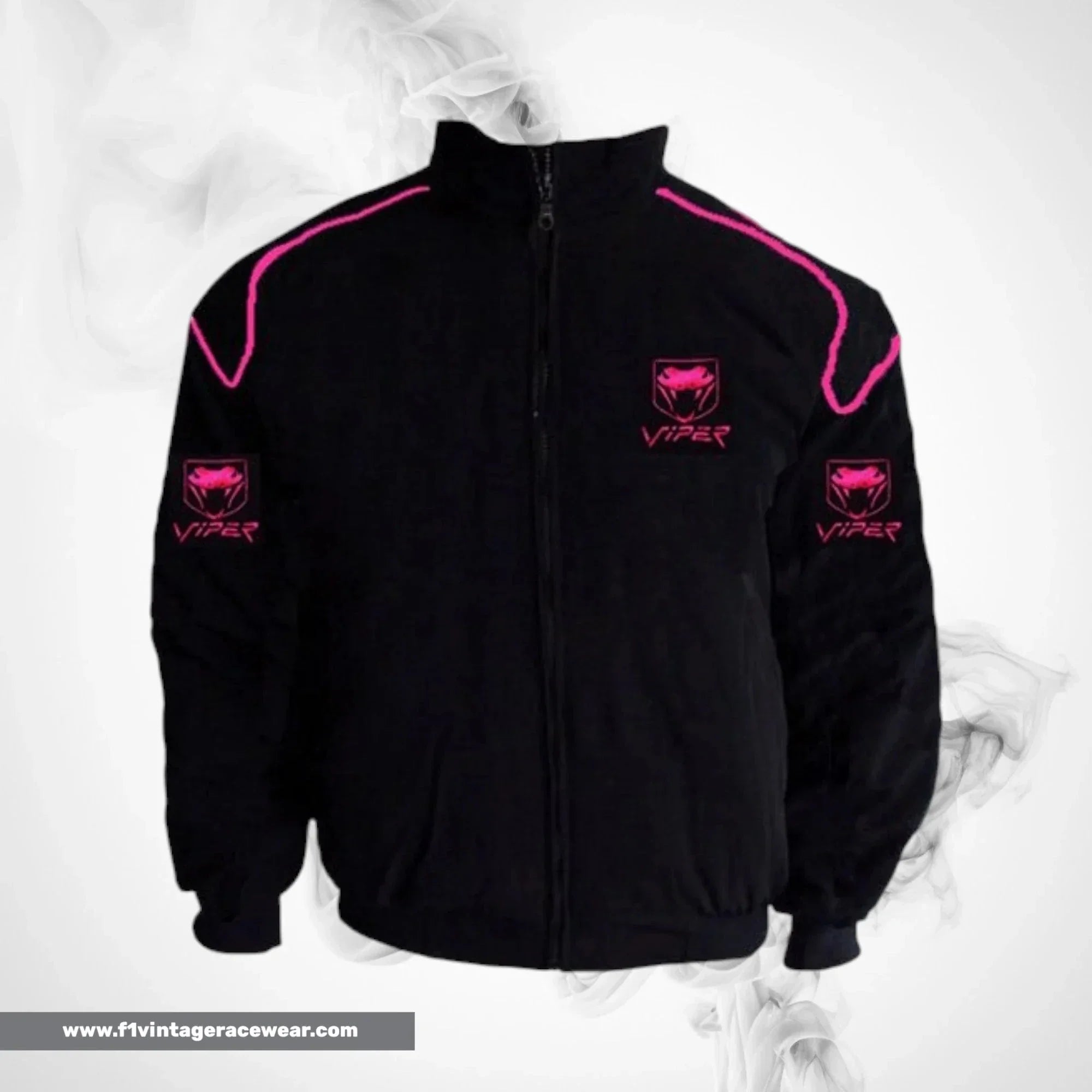Dodge Viper F1 Inspired Jacket Black Pink Piping Racing Style