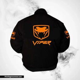 Dodge Viper Fangs Racing Jacket Black Orange Muscle Car Style