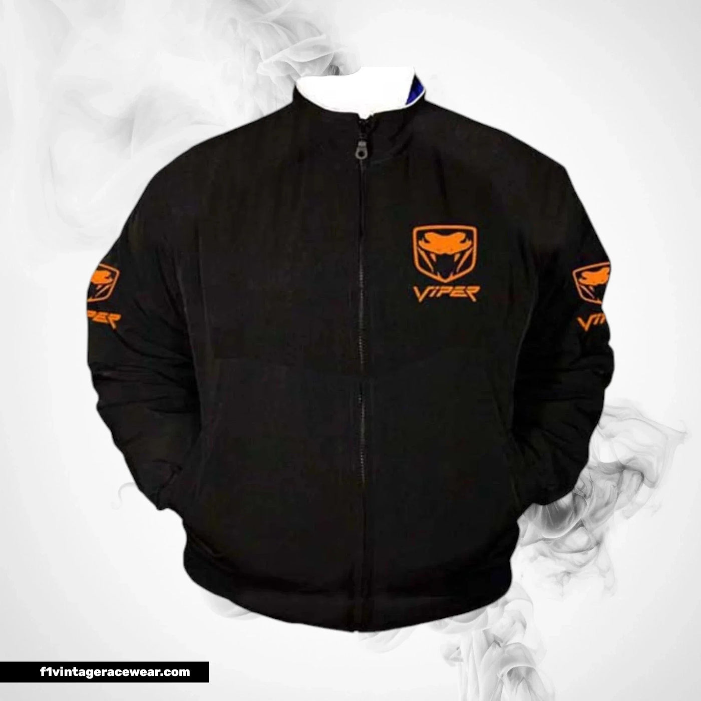 Dodge Viper Fangs Racing Jacket Black Orange Muscle Car Style