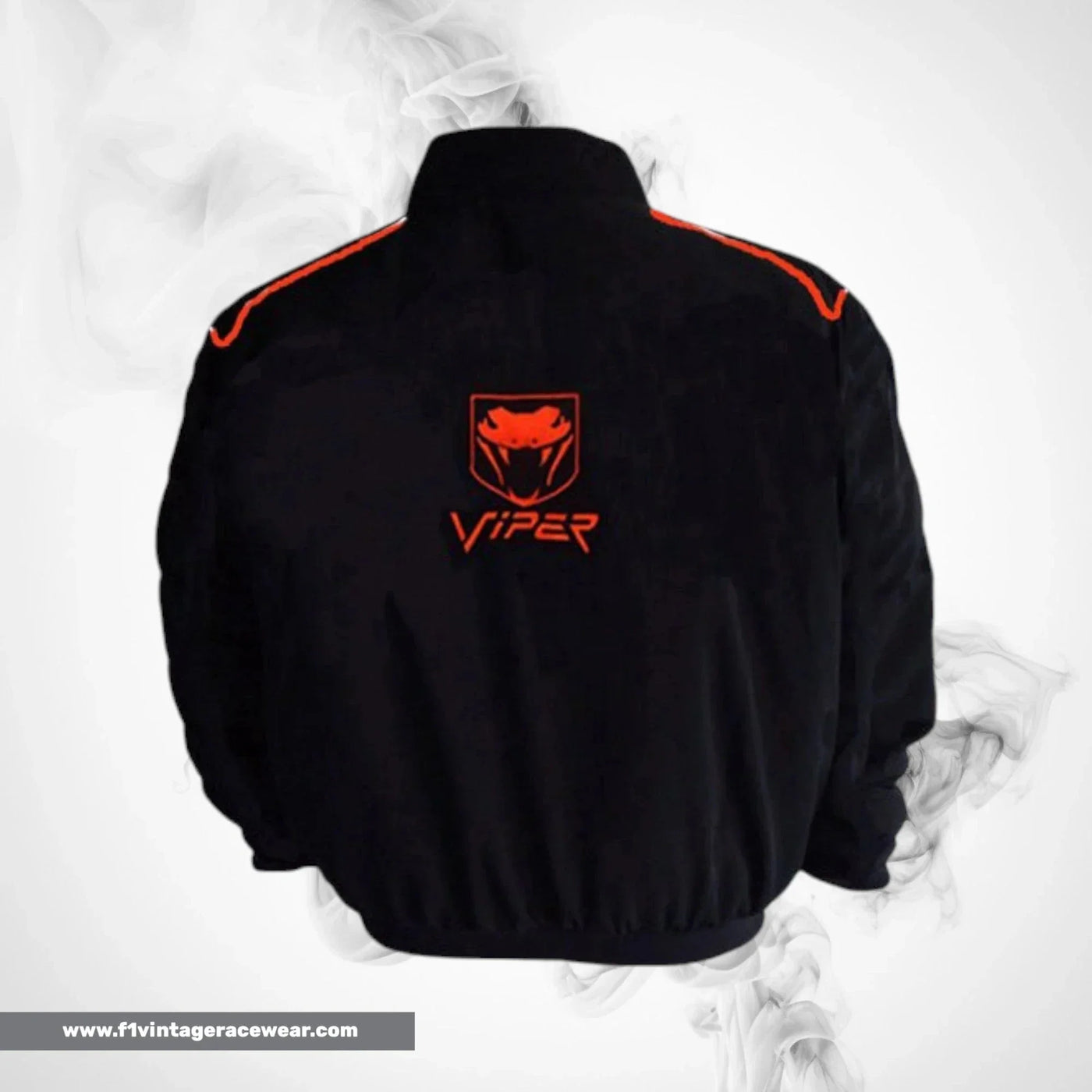 Dodge Viper Fangs Racing Jacket Black Red Piping Streetwear Style