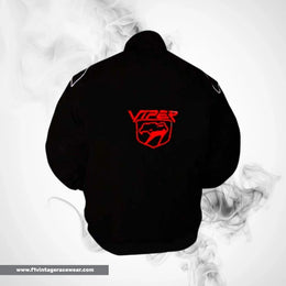 Dodge Viper Racing Jacket Black White Piping Muscle Car Style