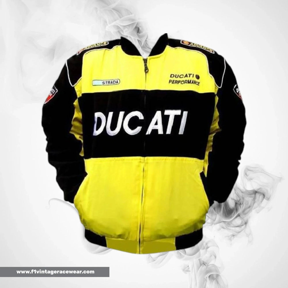 Ducati Corse Motorcycle Jacket Black Light Gray MotoGP Style