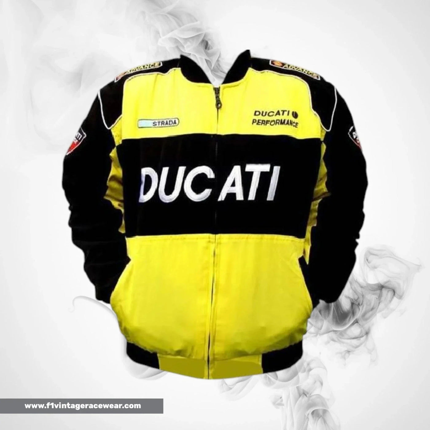 Ducati Corse Motorcycle Jacket Black Light Gray MotoGP Style
