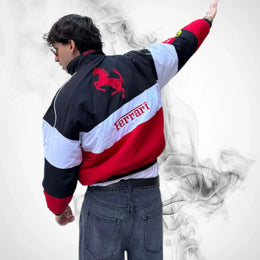 Ferrari F1 Vintage Racing Jacket - Black White Red
