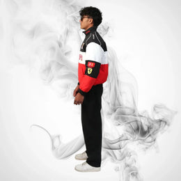 Ferrari F1 Vintage Racing Jacket - Black White Red