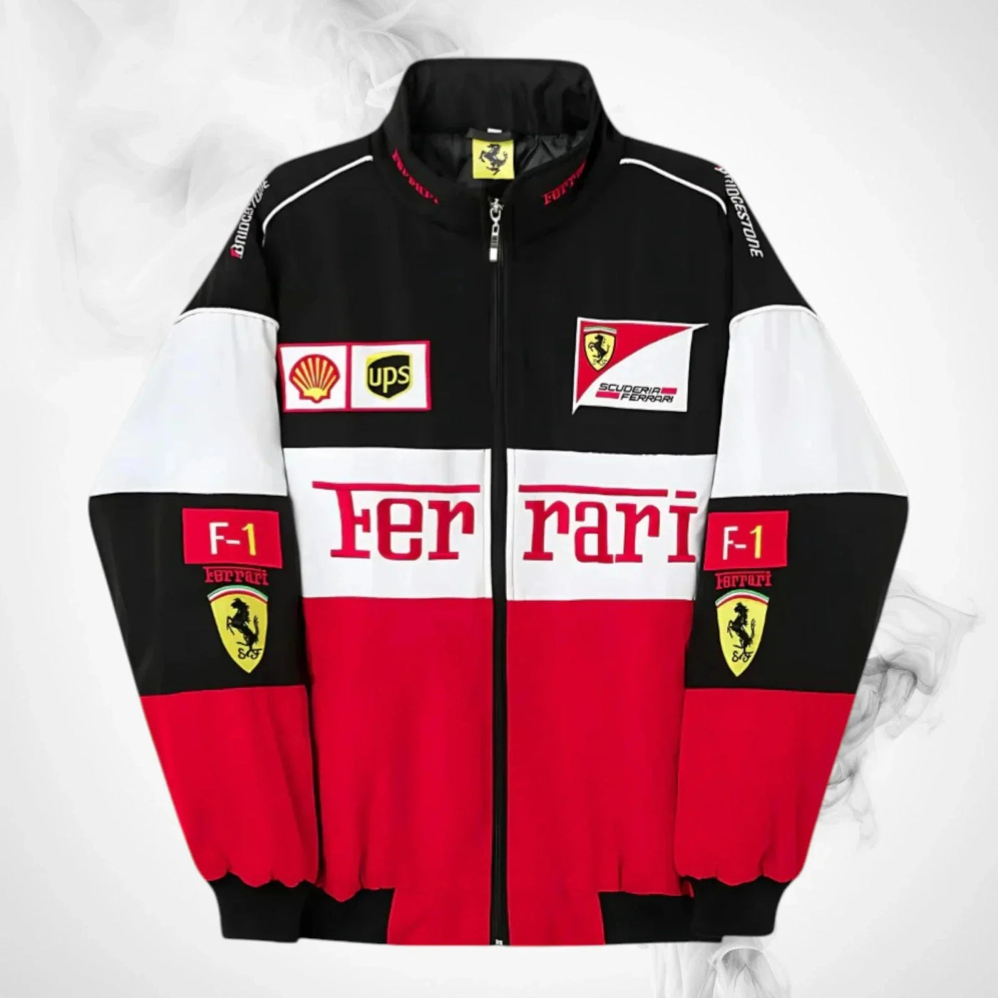 Ferrari F1 Vintage Racing Jacket - Black White Red