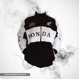 Honda F1 Inspired Jacket Black White Racing Style