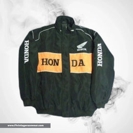 Honda F1 Inspired Jacket Orange Black Racing Style