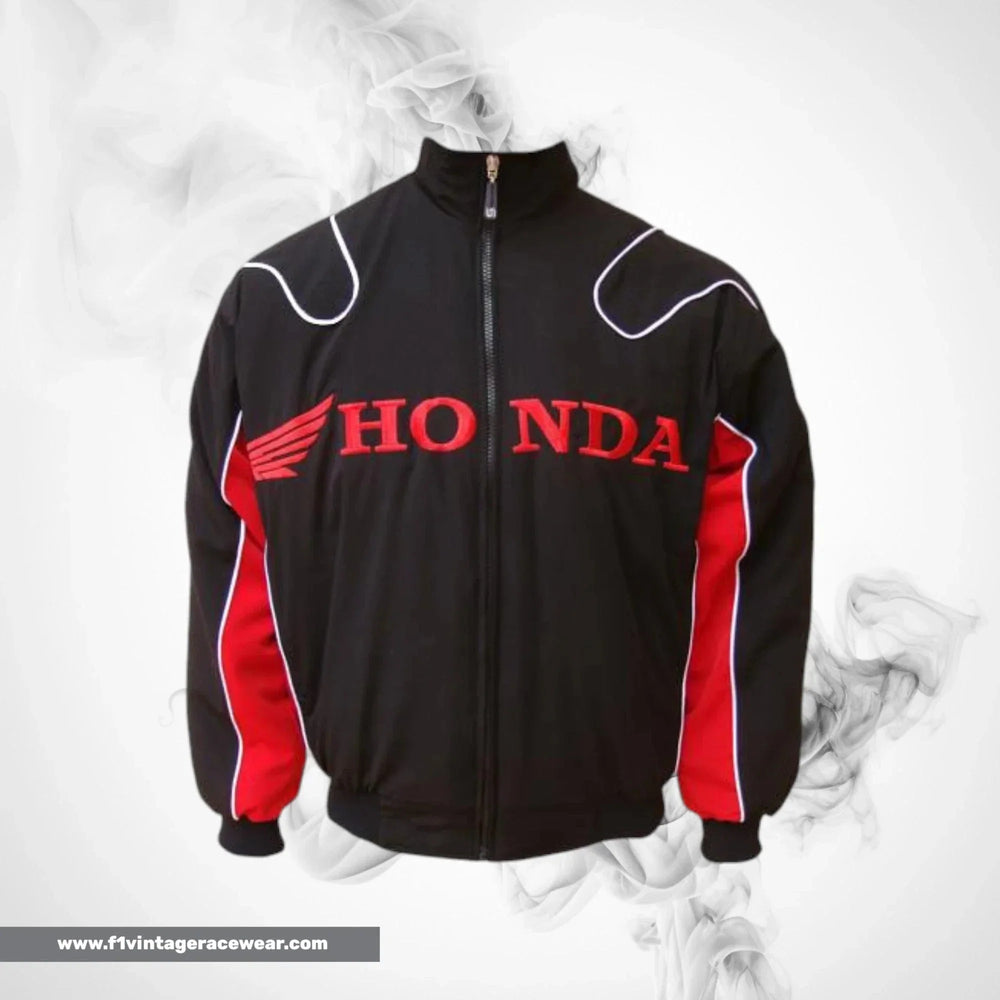 Honda Racing Jacket Black Red Streetwear Style