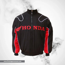 Honda Racing Jacket Black Red Streetwear Style