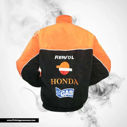 Honda Repsol Snap On MotoGP Inspired Jacket Orange Black Racing Style