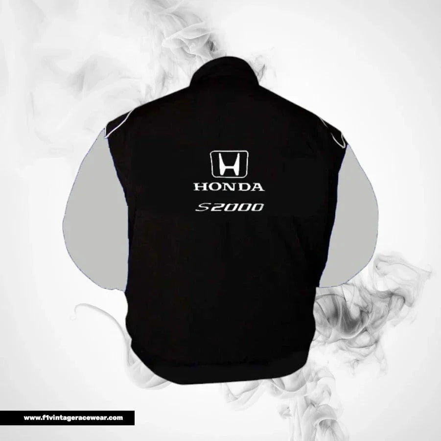Honda S2000 Racing Jacket Black Light Gray Streetwear Style