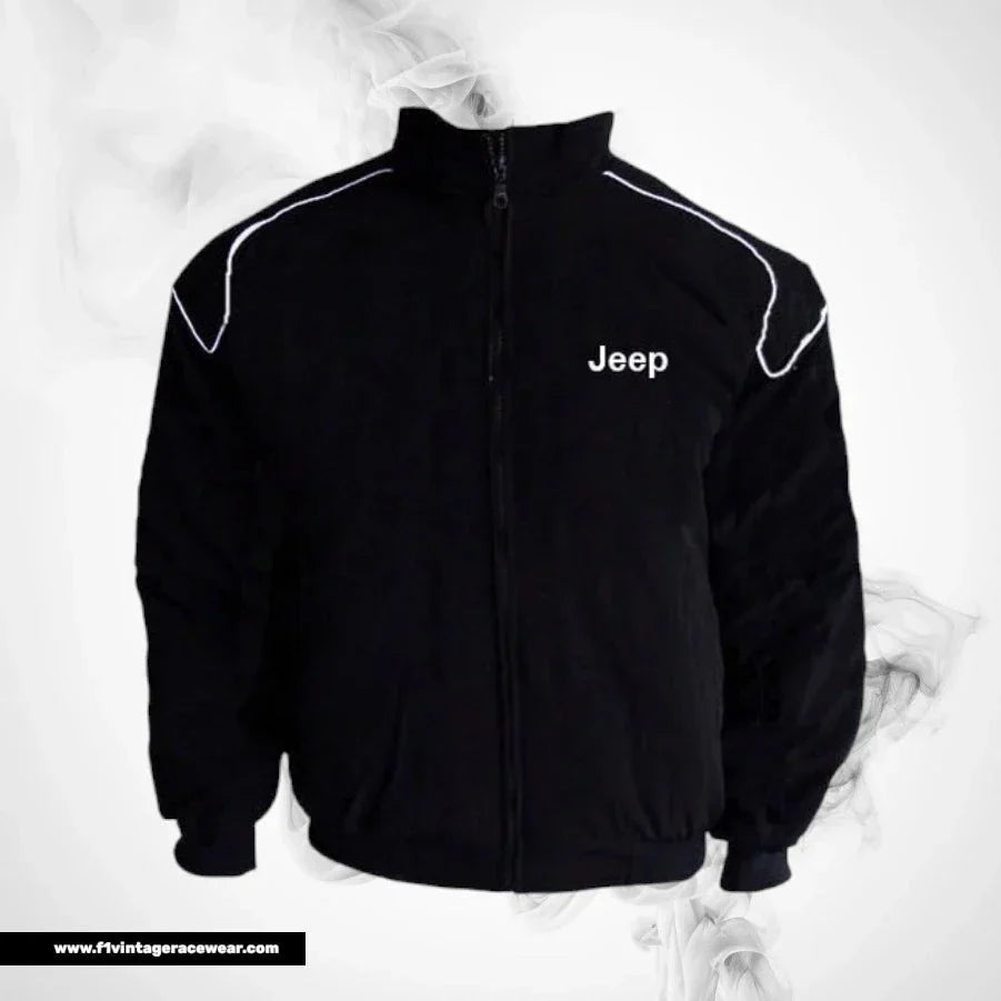 Jeep Racing Jacket Black with Contrast Piping SUV Style Edition
