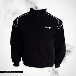 Jeep Racing Jacket Black with Contrast Piping SUV Style Edition