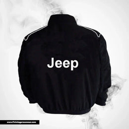 Jeep Racing Jacket Black with Contrast Piping SUV Style Edition