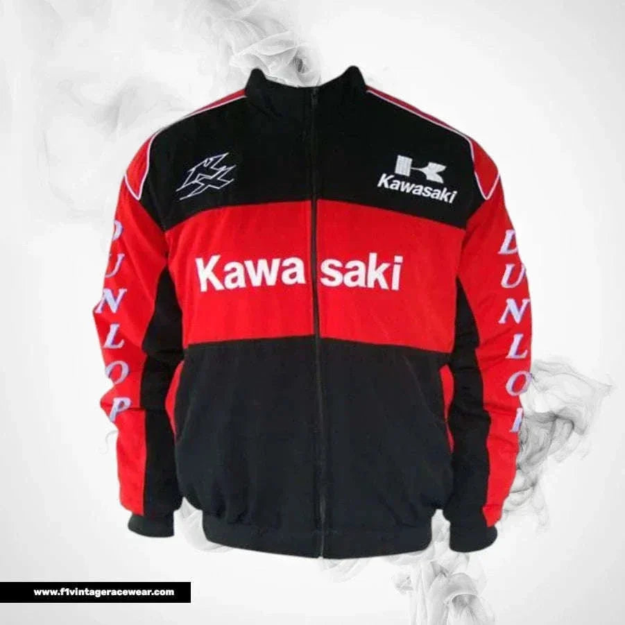 Kawasaki KX Dirt Bike Jacket Black Red Off Road Style