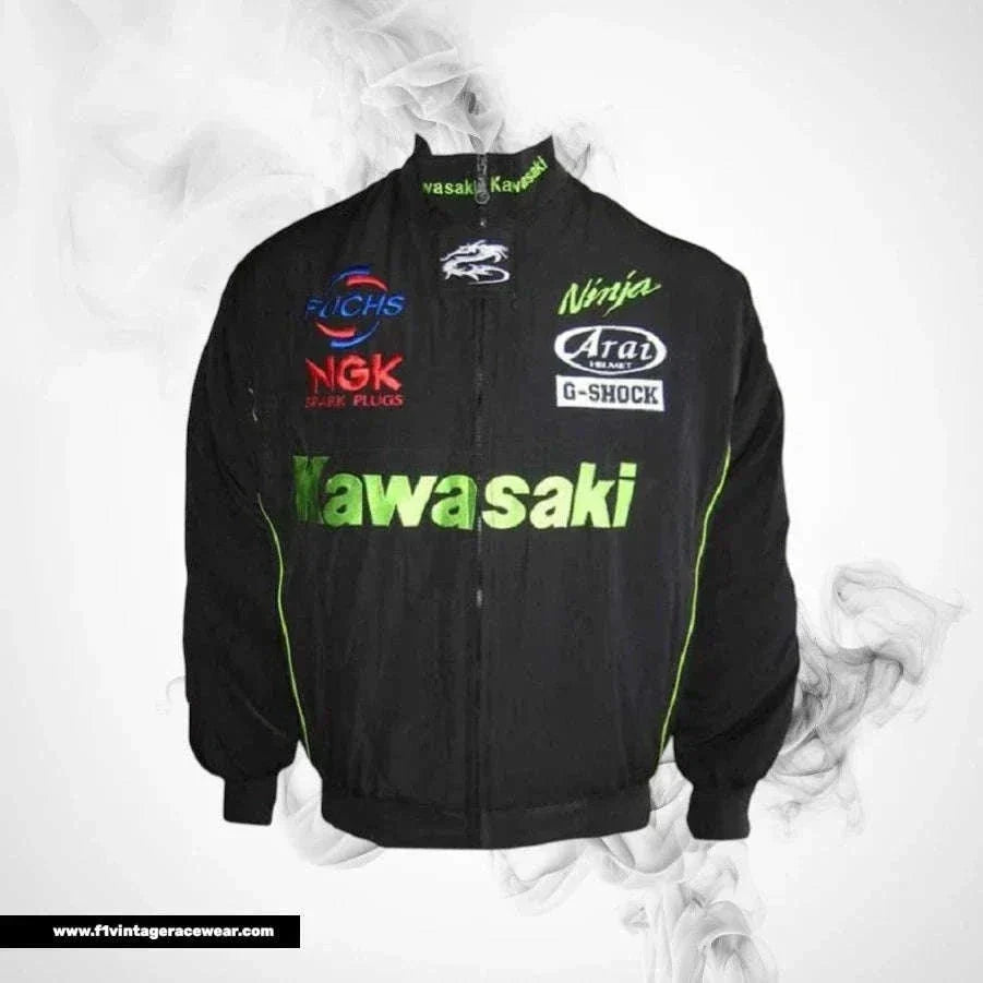 Kawasaki Ninja Racing Jacket Black Sport Bike Style