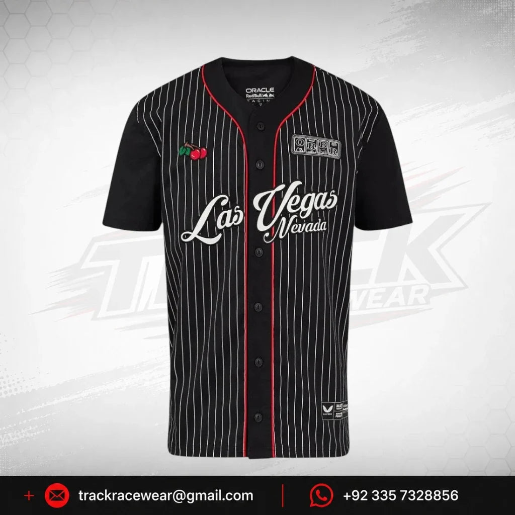 Red Bull Racing F1 Special Edition Las Vegas GP Baseball Jersey - Black