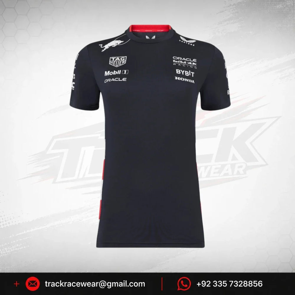 Red Bull Racing F1 Women's Special Edition America Race Team T-Shirt- Navy