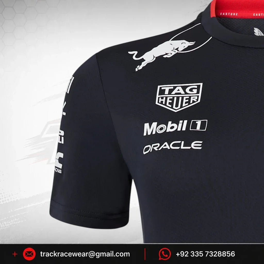 Red Bull Racing F1 Women's Special Edition America Race Team T-Shirt- Navy