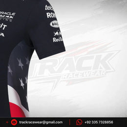 Red Bull Racing F1 Women's Special Edition America Race Team T-Shirt- Navy