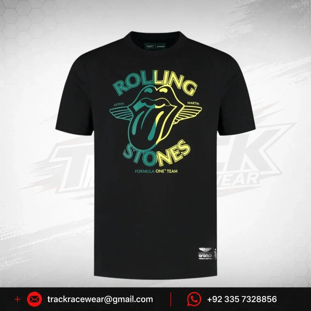 Aston Martin F1 Special Edition Rolling Stones T-Shirt - Black