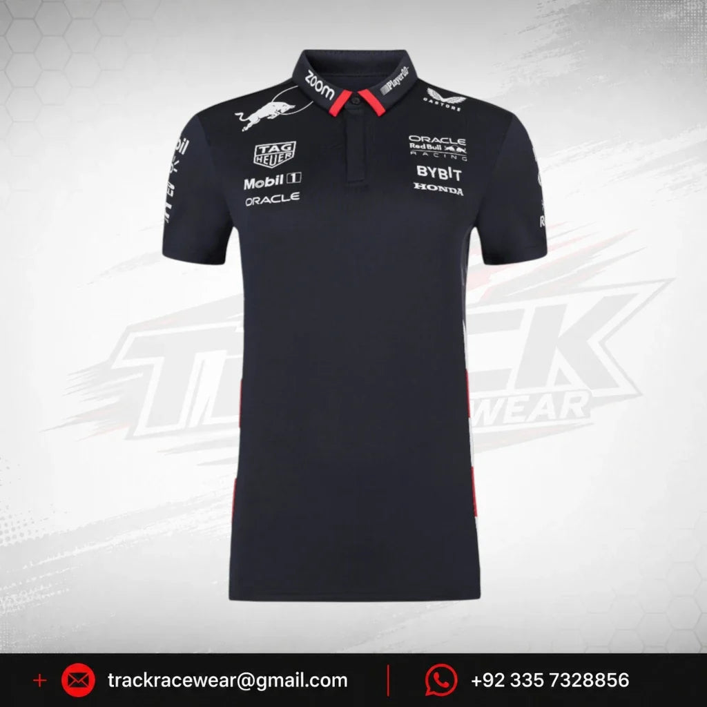 Red Bull Racing F1 Men's Special Edition America Race Team Polo Shirt- Navy