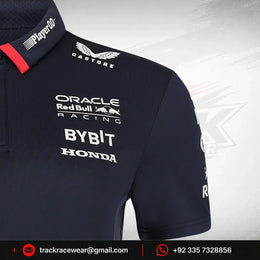 Red Bull Racing F1 Women's Special Edition America Race Team Polo Shirt- Navy