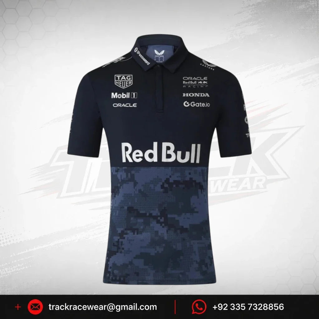 Red Bull Racing F1 x HypeBeast 2025 Special Edition Track Polo Shirt - Navy