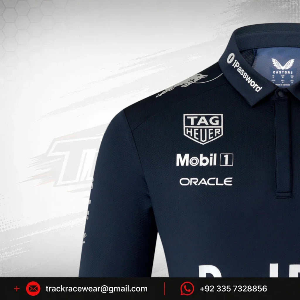 Red Bull Racing F1 x HypeBeast 2025 Special Edition Track Polo Shirt - Navy