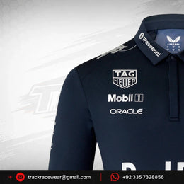 Red Bull Racing F1 x HypeBeast 2025 Special Edition Track Polo Shirt - Navy