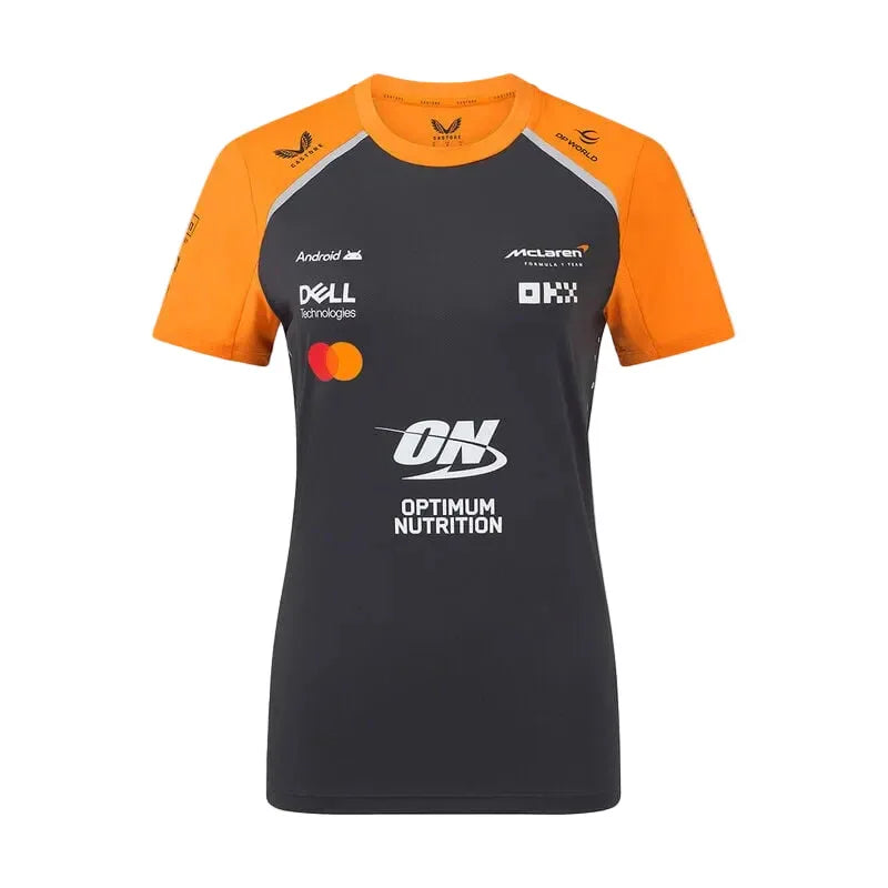 McLaren F1 Women's 2025 Team Set Up T-shirt black and orange