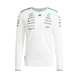 Mercedes-AMG F1 adidas 2025 Authentic Long Sleeve Driver T-shirt white