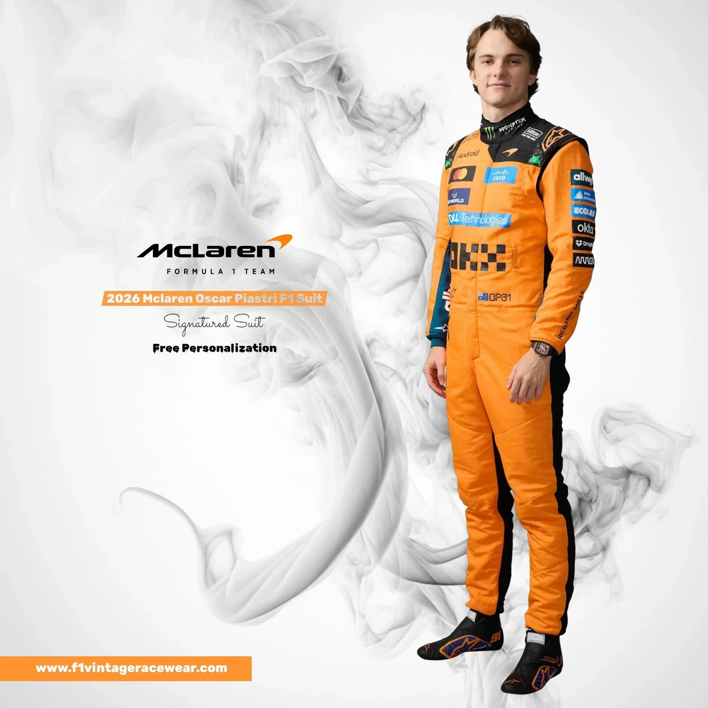 Oscar Piastri 2026 McLaren F1 Racing Jumpsuit Replica