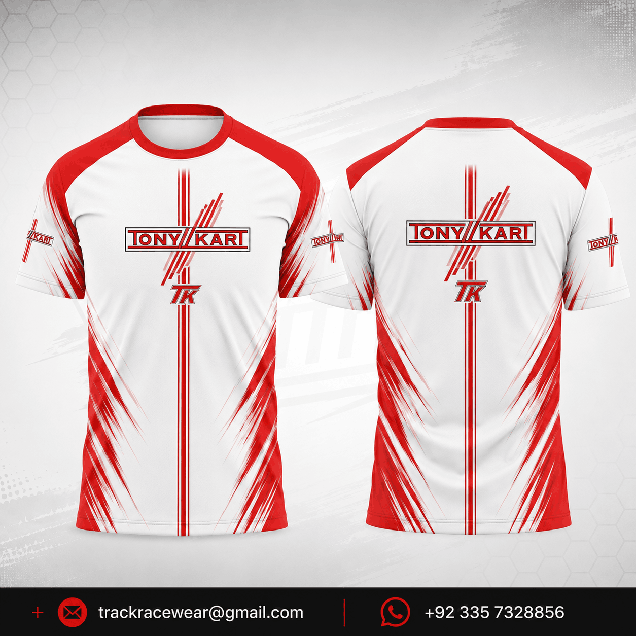 Tony Kart Racing T-Shirt Red White Performance Karting Team Shirt
