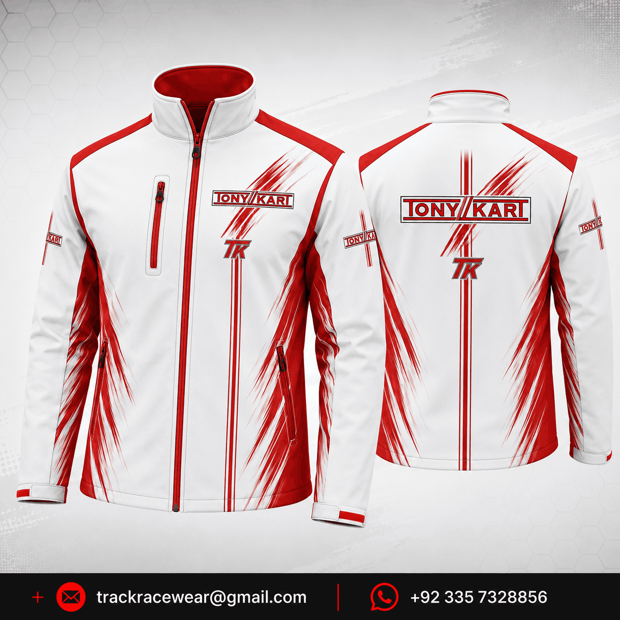 Tony Kart Softshell Racing Jacket White & Red